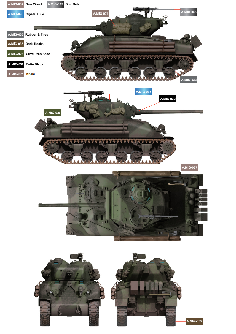 BORDER 全新BT046 M4A1 76W 谢尔曼 细节 参数简介(图21)