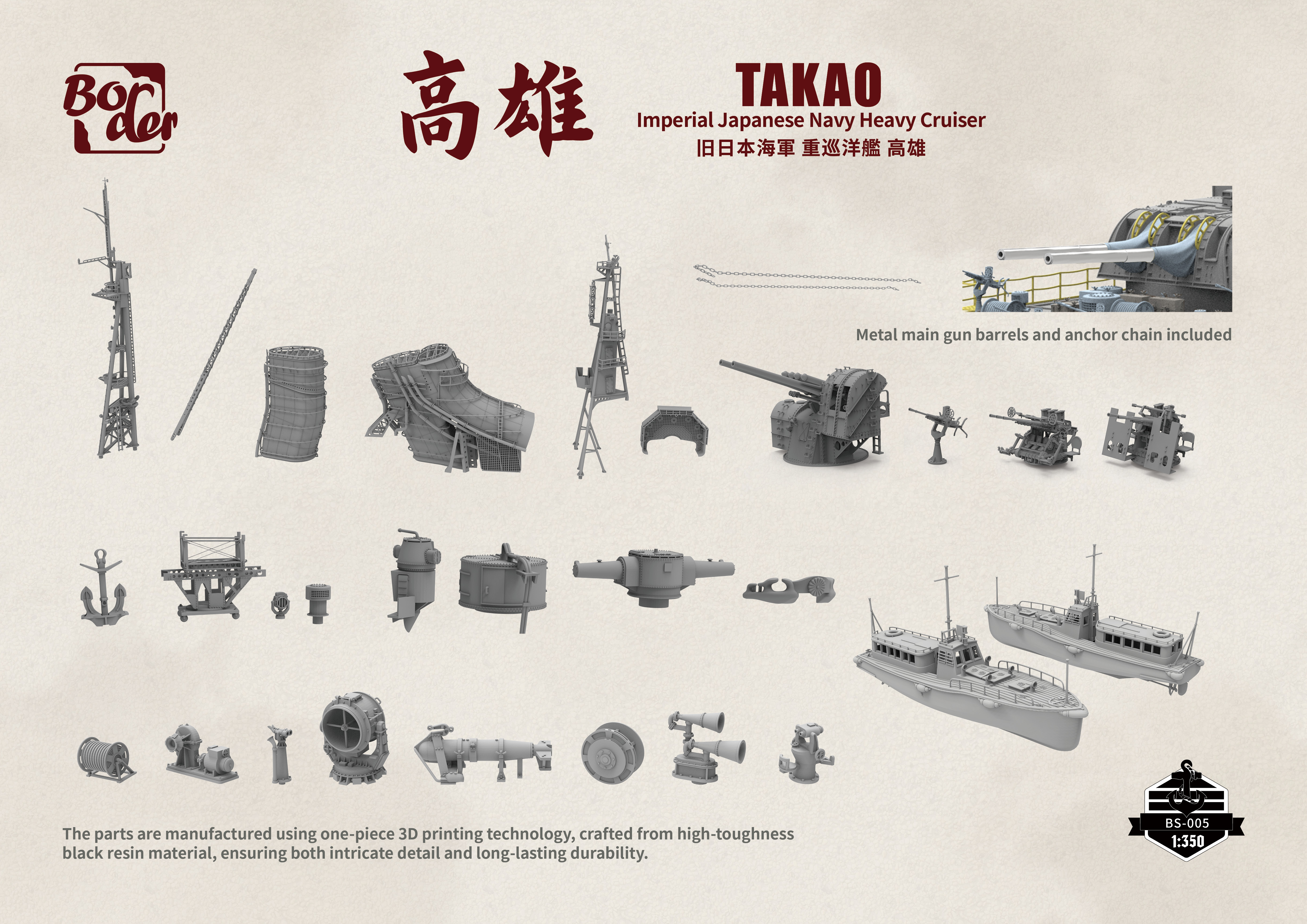 Border BS-005 IJN HEAVY CRUISER TAKAO(图7)